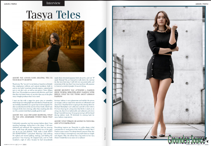 Scans Lifestyle Tasya Teles For Ajoure Germany August 2016â€“4
