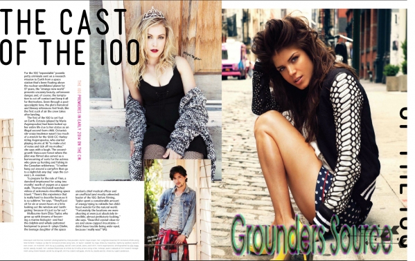 Eliza Taylor, Marie Avgeropoulos, & Thomas McDonell For September 2013 Nylon Magazine
