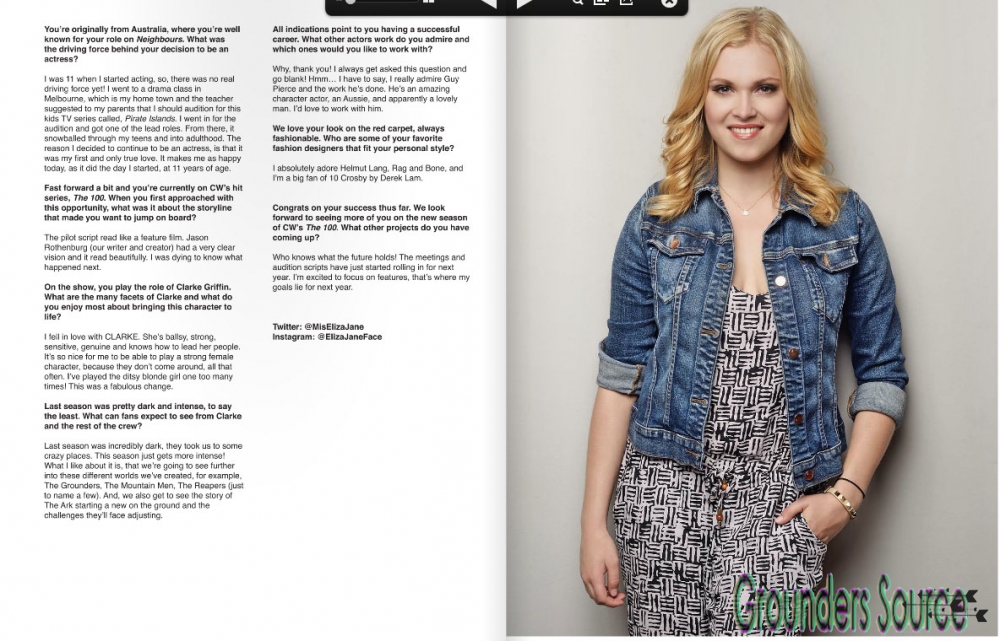 Regard Magazine Eliza Taylor Photoshoots October 2014

